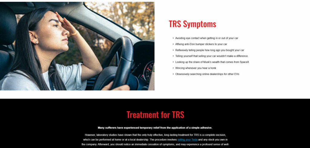 Side Effects May Include Tesla Regret, Public Shame And Elon Musk Nightmares