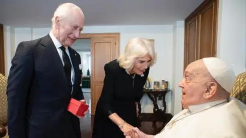 The Royal Family King Charles and Queen Camilla meeting with Pope Francis
