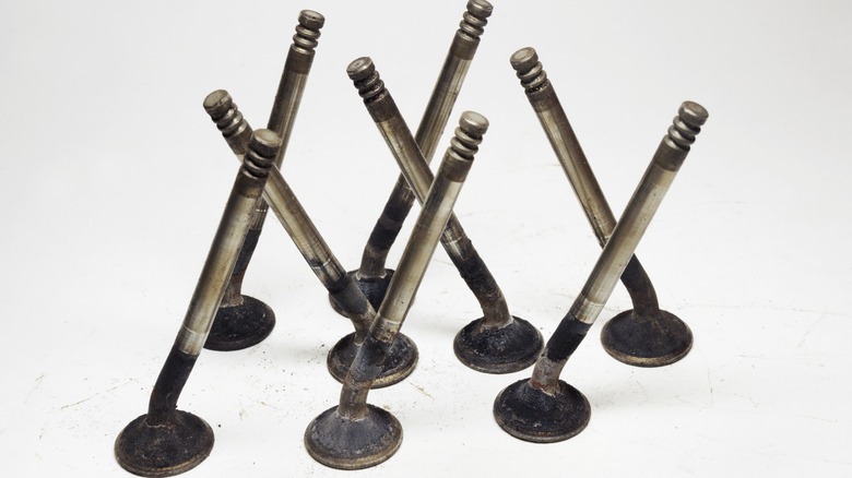 Eight bent engine valves