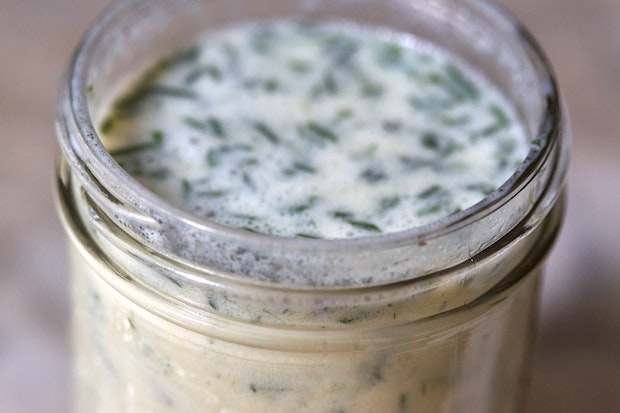 buttermilk dressing in a jar