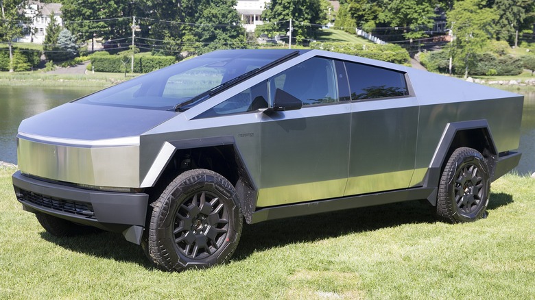 A 2024 Tesla Cybertruck Foundation Series at the 2024 Greenwich Concours d'Elegance.