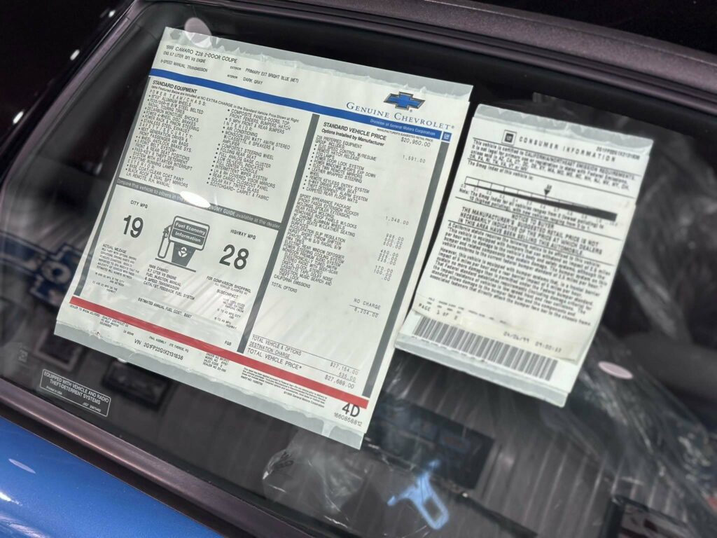  Someone Kept This 1999 Camaro Z28 Untouched For 26 Years
