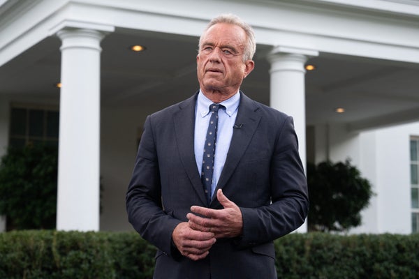 US Secretary of Health and Human Services Robert F. Kennedy, Jr., prepares for a television interview outside of the West Wing of the White House in Washington, D.C., on September 9, 2025